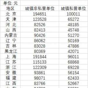 31省平均工资发布：京沪非私营单位超19万元